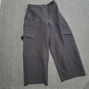 Lululemon size 28 pants cargo pockets distressed elastic waistband wide leg